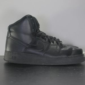 Nike Af1 Air Force 1 Mid Triple Black Men's Sneakers 004591 Size 12 Mens